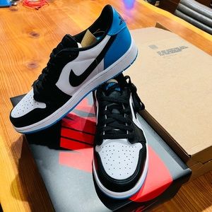 Nike Air Jordan 1 Low OG Shoes 10 ltd edition SNKRS white/black/dark powder blue
